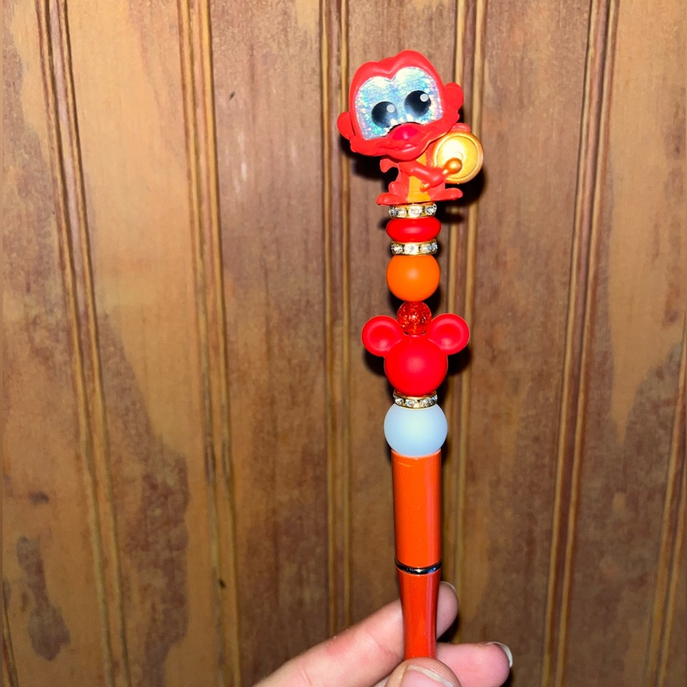 Disney Doorables Mulan Mushu Red and Orange Beaded Ballpoint Pen
